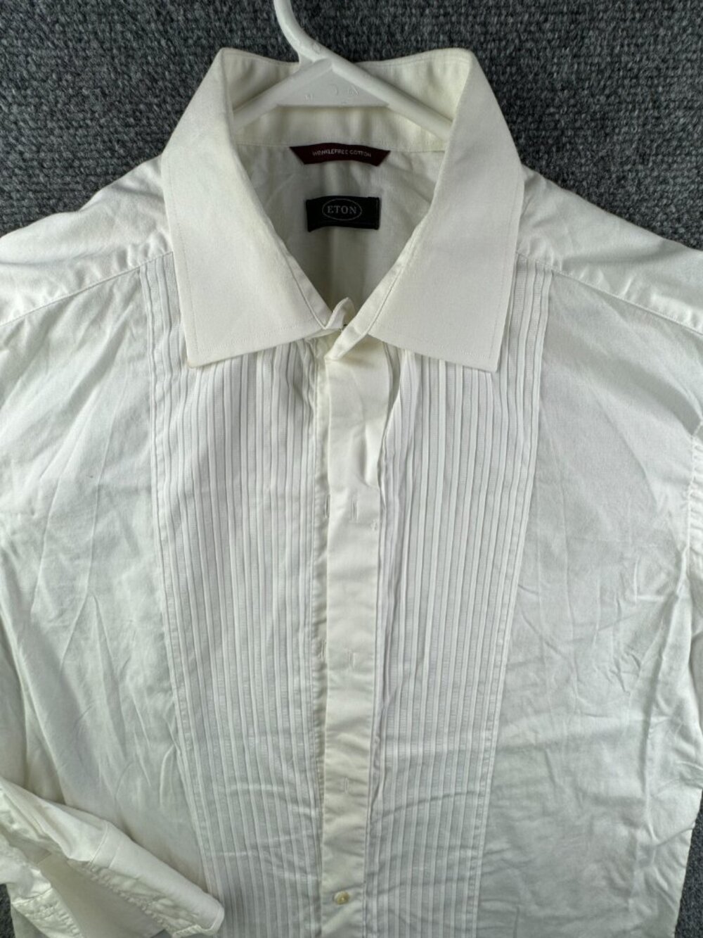 Eton Formal White Long Sleeve Button Up Dress Shirt 16.5 (42) Cotton Ruffles *